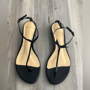 Alexandre Birman Leather Bow Sandals 38.5 Size 8 Black